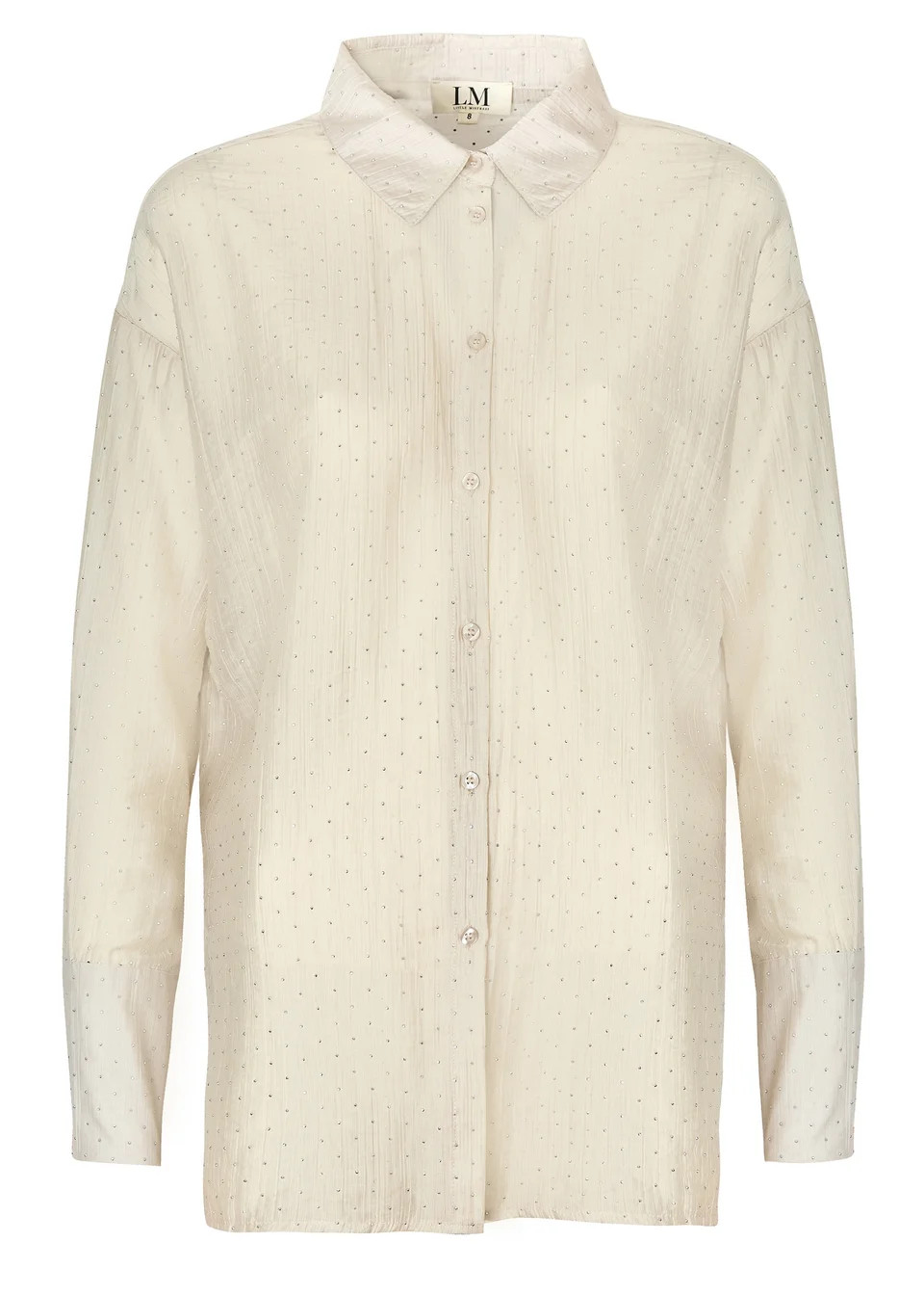 Little Mistress Cream Gem Chiffon Shirt by Vicky Pattison | Matalan (UK)