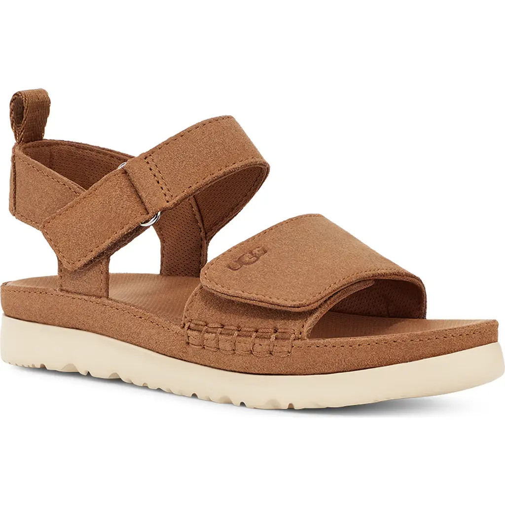 UGG(r) Kids' Goldenstar Platform Sandal in Chestnut at Nordstrom, Size 2 | Nordstrom
