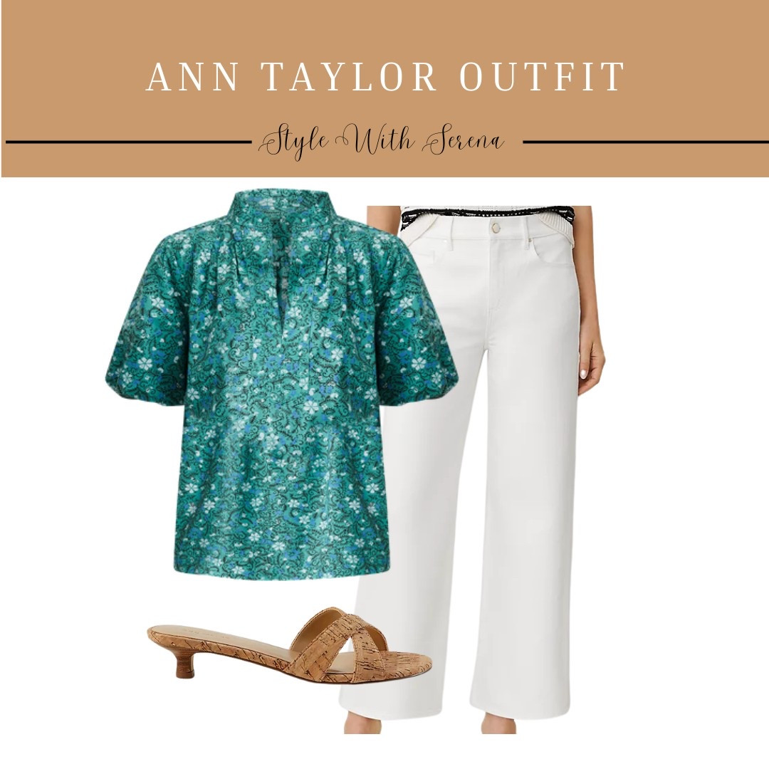Ann taylor outfit, work outfit, white jeans, white denim, spring blouse, summer blouse, kitten heels 

#LTKShoeCrush #LTKOver40 #LTKStyleTip