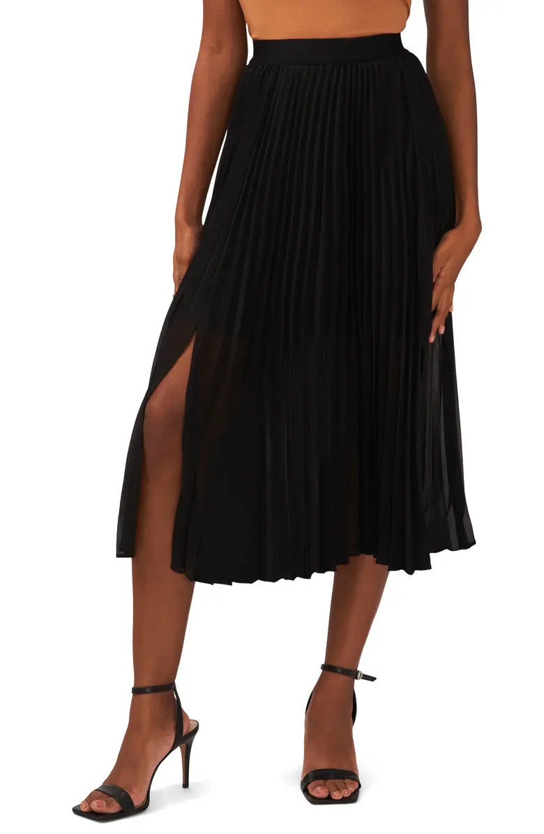 Double Slit Pleated Midi Skirt | Nordstrom