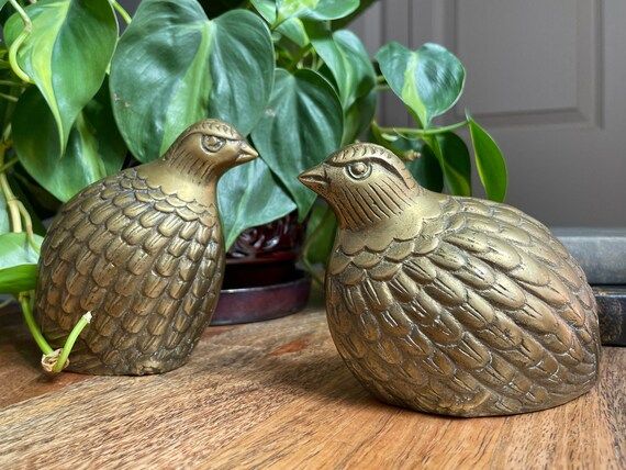 Vintage Midcentury Brass Quail Birds Set of Two 2 / Woodland - Etsy | Etsy (US)