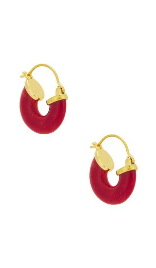 ANNI LU Petit Swell Hoop in Red. | Revolve Clothing (Global)
