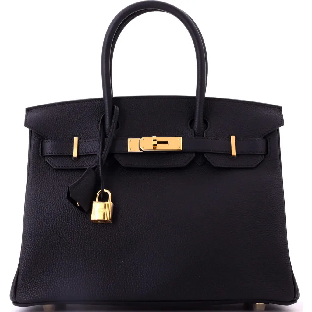 Pre-Owned Hermes Birkin Handbag Black Togo with Gold Hardware 30 in Noir at Nordstrom, Size Small | Nordstrom
