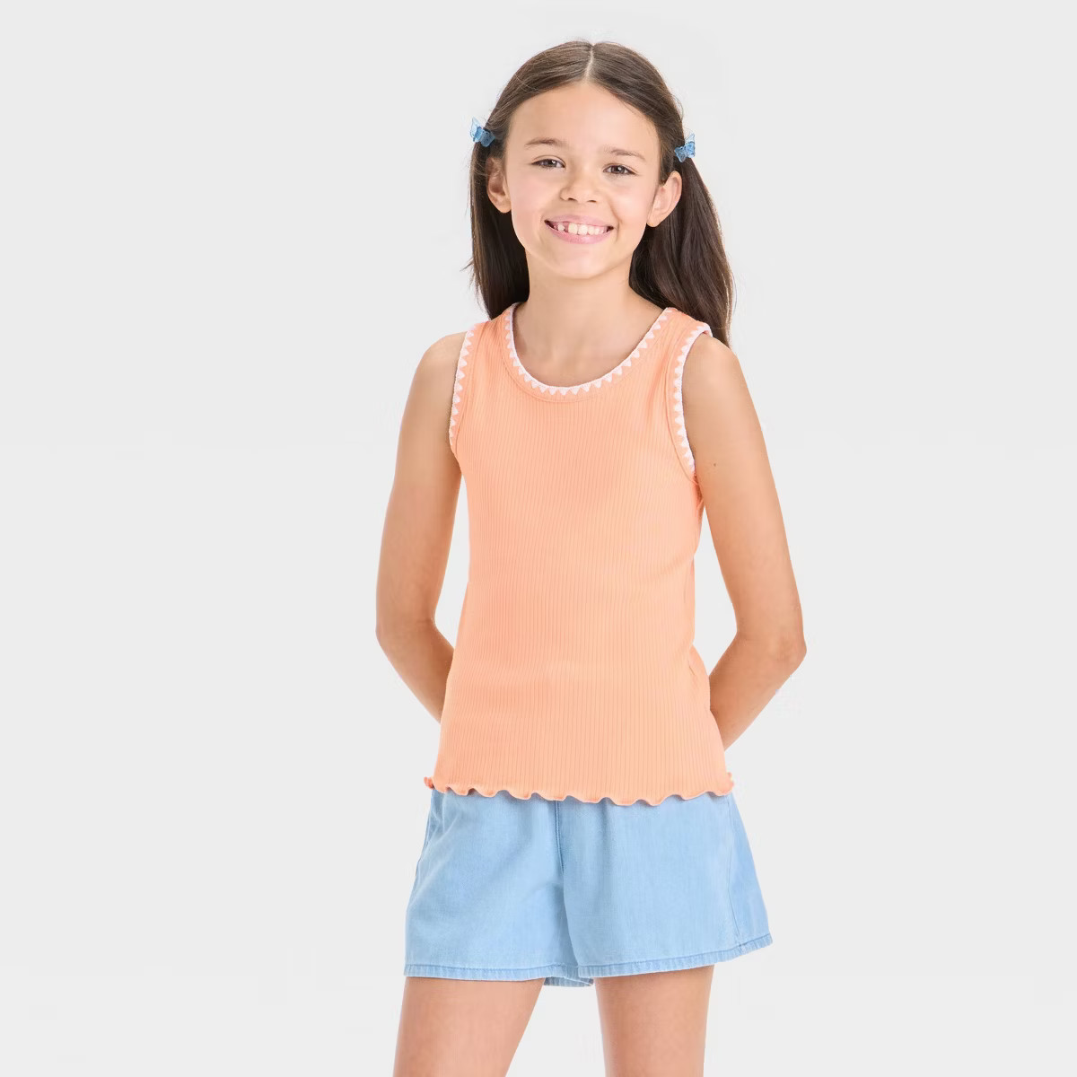 Girls' Ribbed Stitched Neck Tank Top - Cat & Jack™ | Target