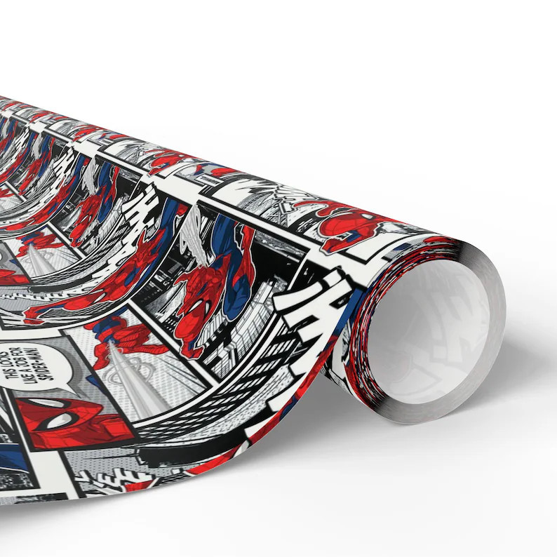 Spiderman Comic Book Gift Wrap - Etsy | Etsy (Global)