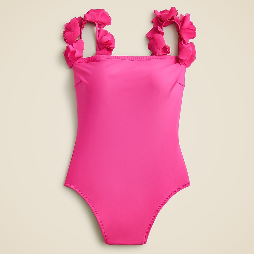Flower-strap one-piece swimsuit | J. Crew US