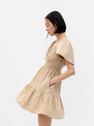 Flutter Sleeve Smocked Mini Dress | Gap (US)