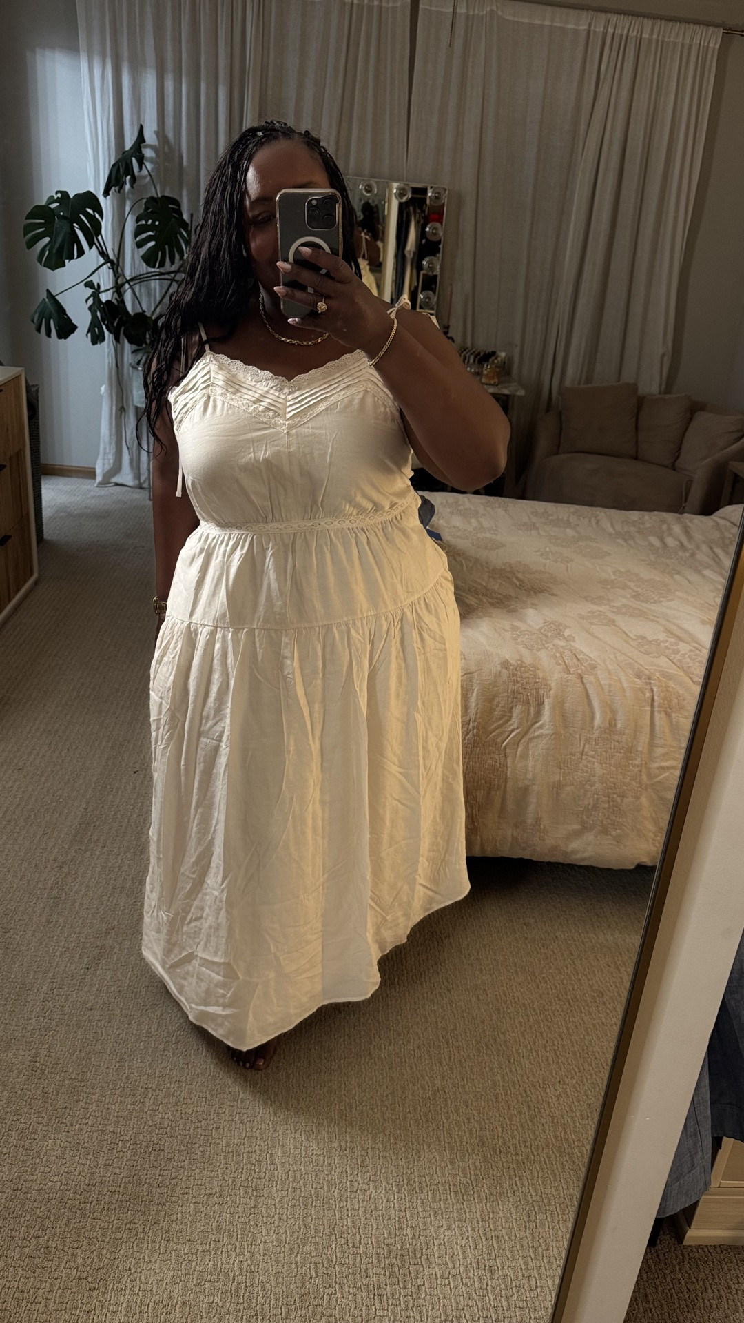 honestly, this dress feels like sleepwear it’s so comfortable and lightweight! 

I’m wearing a size XXL. ￼Linked here https://on.ltk.com/+L3A63GipJAGOU5t4dILSXA
