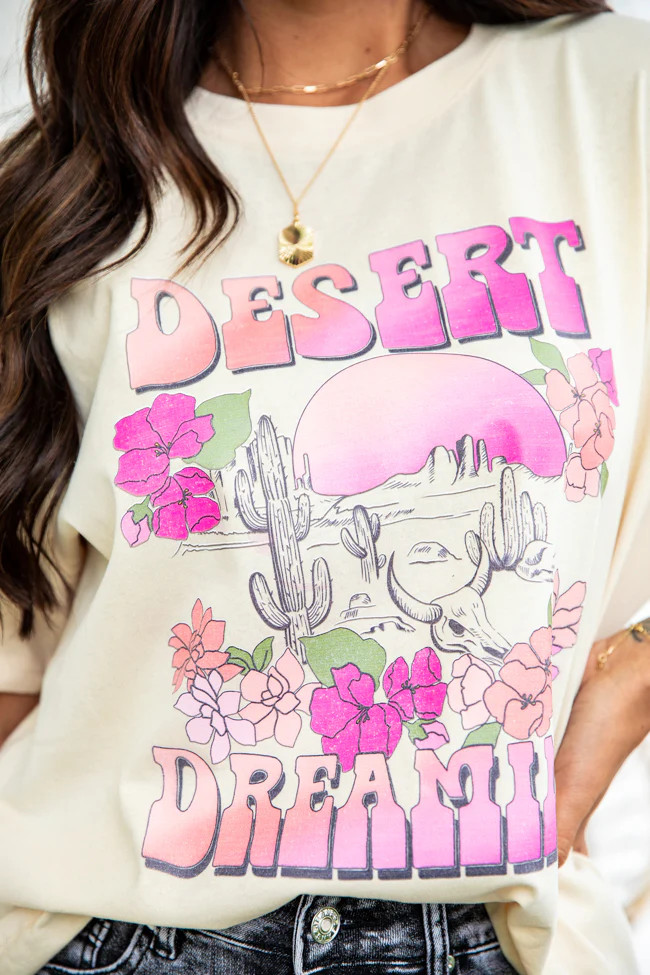 Desert Dreaming Ivory oversized graphic tee | Pink Lily