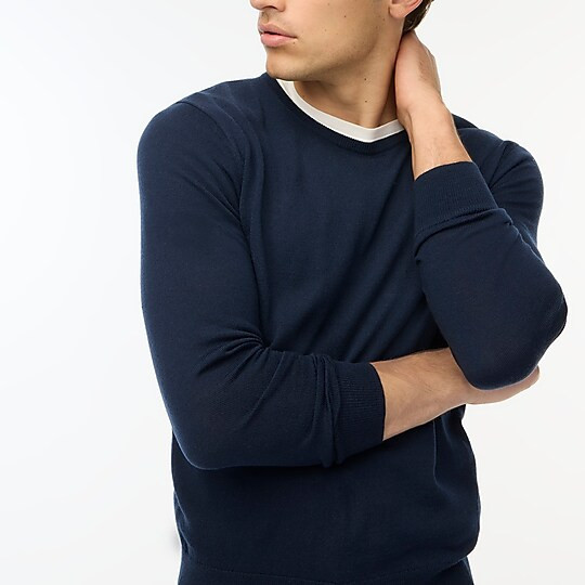 Machine washable merino wool-blend crewneck sweater | J.Crew Factory