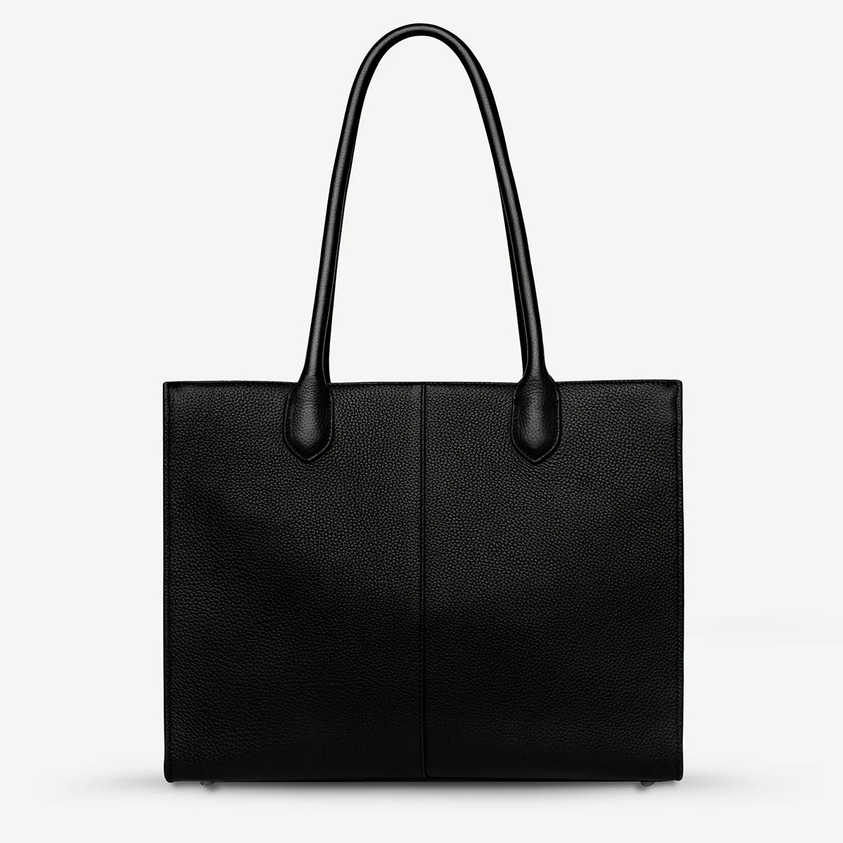 'Without Warning' Black Leather Tote Bag | Status Anxiety® | Status Anxiety 