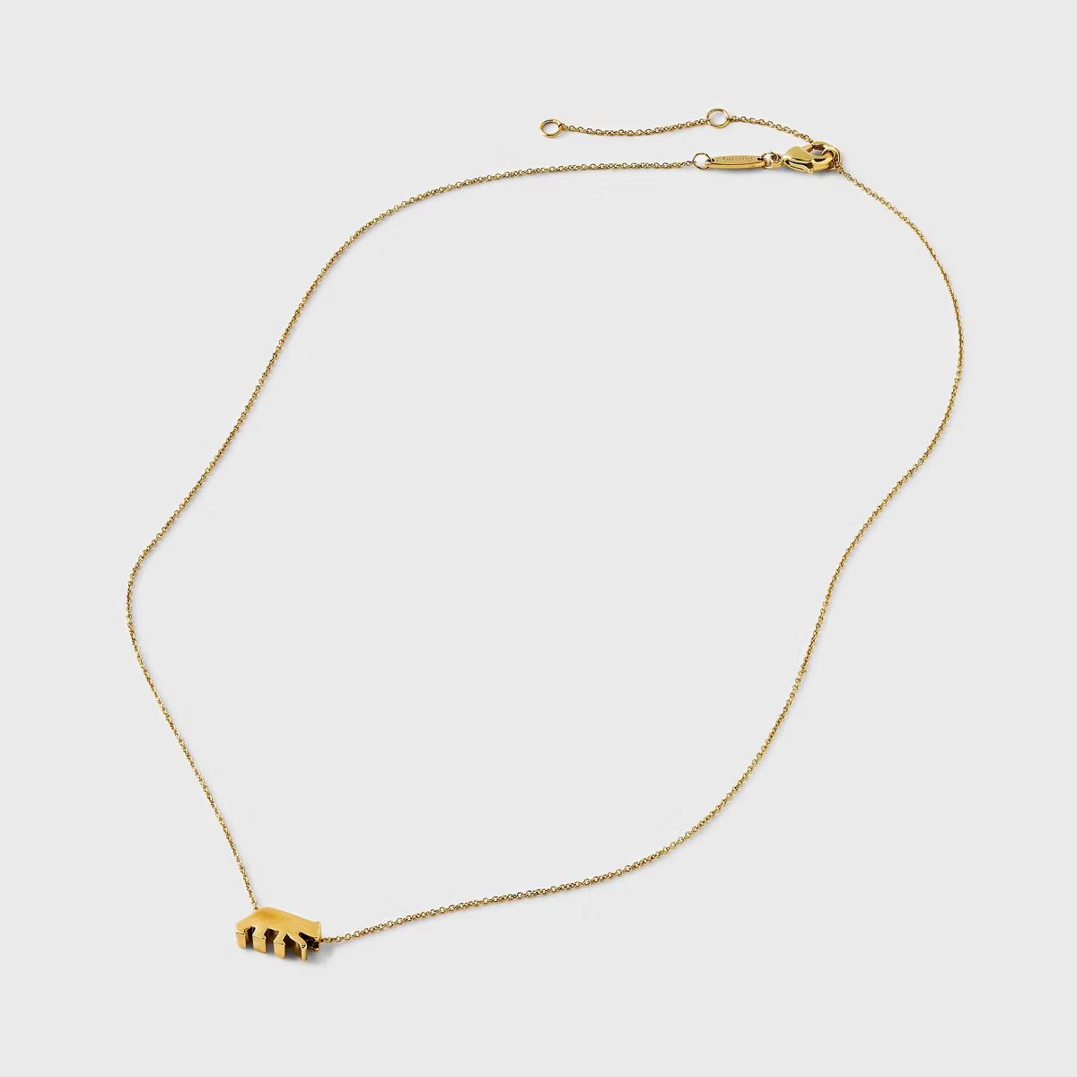 Tiny Tags 14K Gold Ion Plated Mama Bear Chain Necklace - Gold | Target