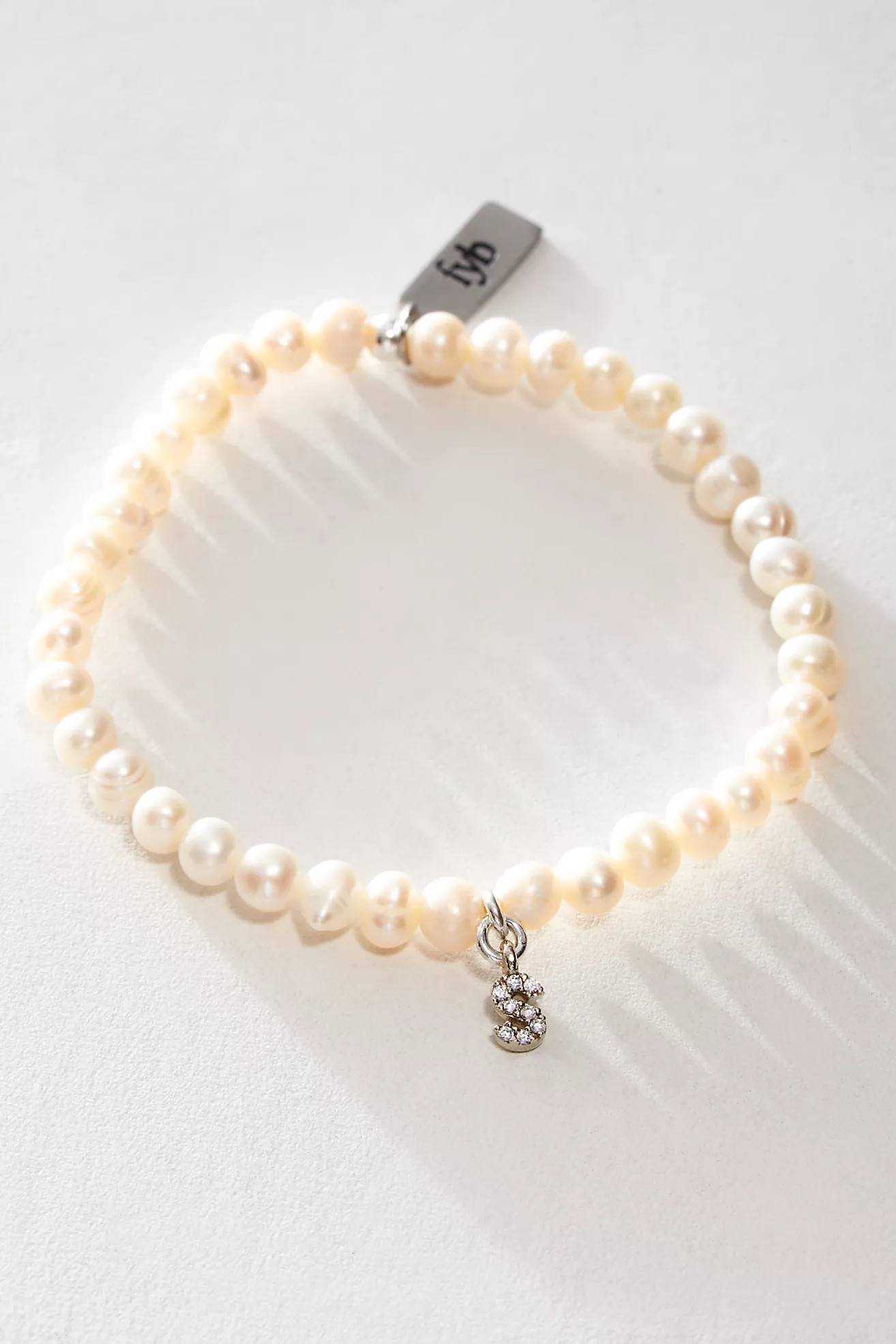 FYB Silver Pearl Identity Bracelet | Free People (Global - UK&FR Excluded)