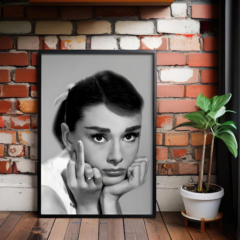 Audrey Hepburn Canvas Art: Banksy Street Art Style Black and White - Etsy | Etsy (Global)