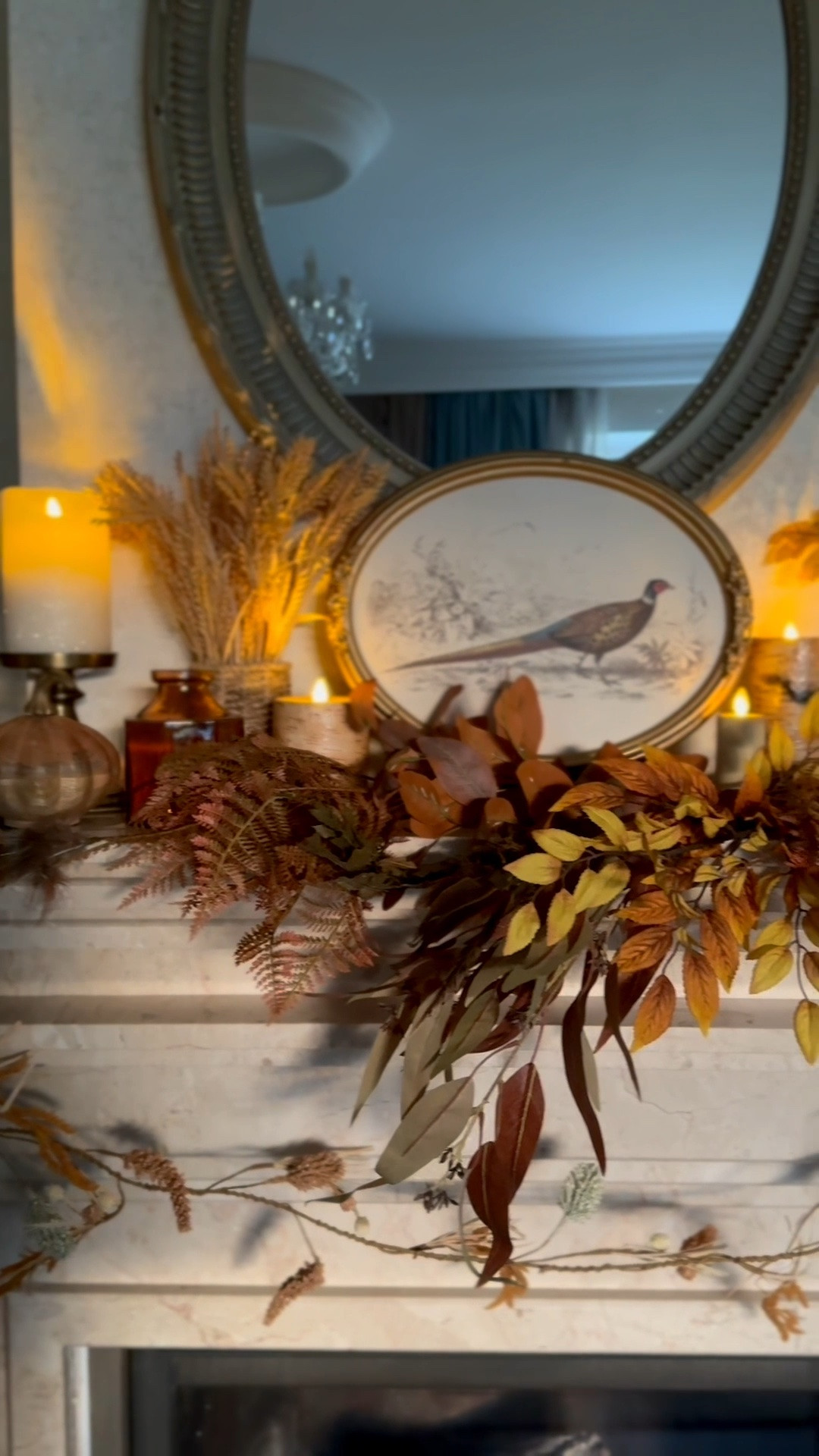 Cozy fall home decor, fall living room mantel decor, pheasant print, pumpkin candle, @Michaels fall floral stems

#LTKHome #LTKSeasonal #LTKSaleAlert