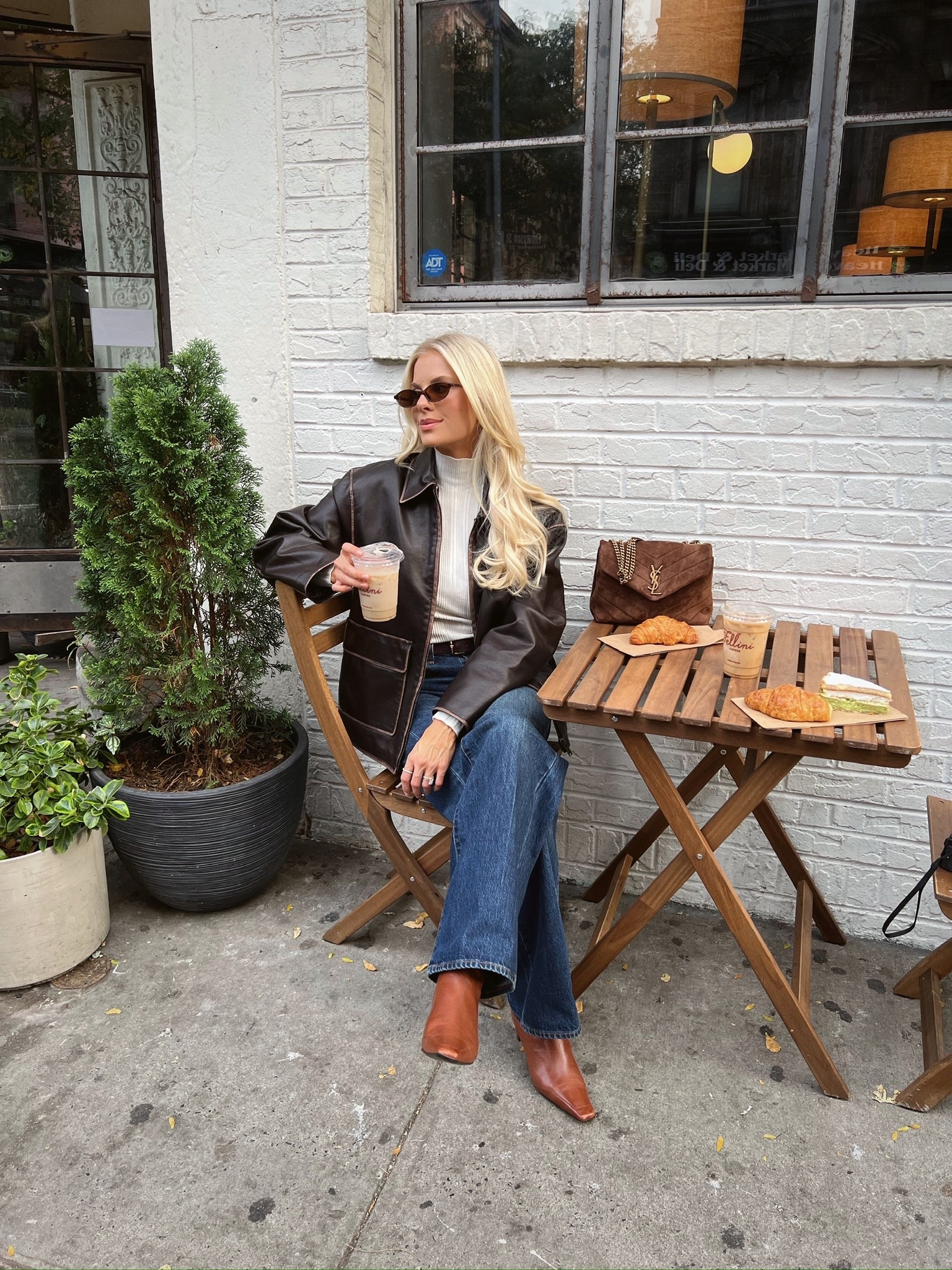 Fall in NYC - wearing a small in jacket, linking similar tops and shoes, 27 in jeans (shade: Be About Dark Bleu)! Code kathleen15 for discount on belt! #kathleenpos

#LTKSeasonal #LTKStyleTip