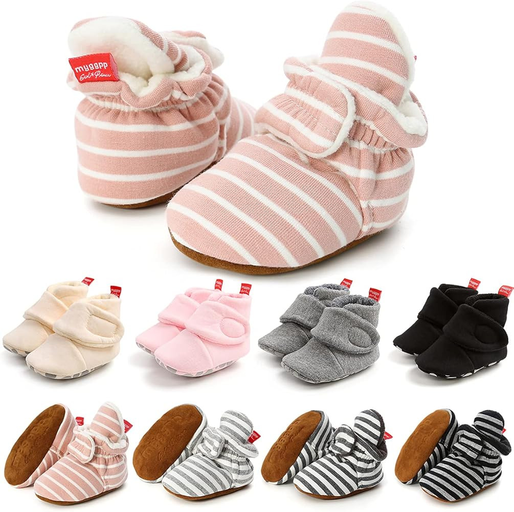 Baby Booties Infant Newborn Boys Girls Slippers Warm Crib Sock Shoes Indoor First Walker Prewalke... | Amazon (US)
