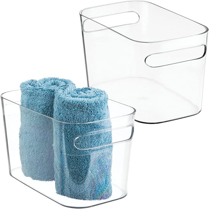 mDesign Deep Plastic Bathroom Vanity Storage Bin with Handles - Organizer for Hand Soap, Body Was... | Amazon (US)