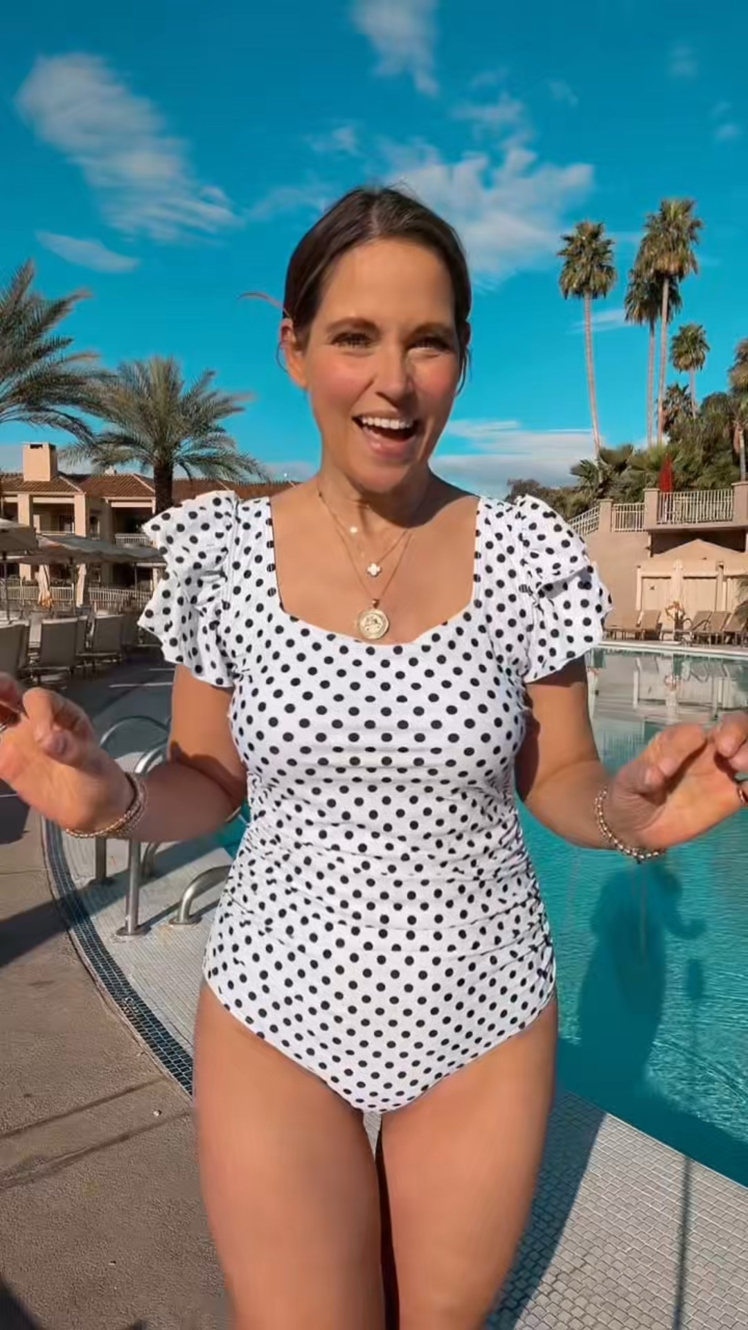 Tummy control with the cutest ruffle sleeves. Wearing size large 

#LTKOver40 #LTKSeasonal