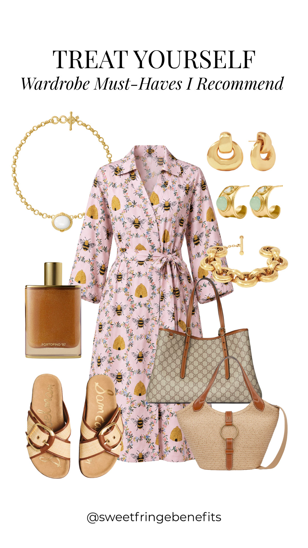 Current wardrobe favorites that make everyday styling feel a little more special 🫶🏻

Pretty accessories, easy neutral sandals, woven bags, layered gold jewelry, and the sweetest printed robe that feels equal parts chic and relaxed.

#LTKSeasonal #LTKOver40 #LTKTravel