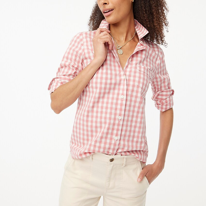 Gingham cotton poplin shirt in signature fit | J.Crew Factory