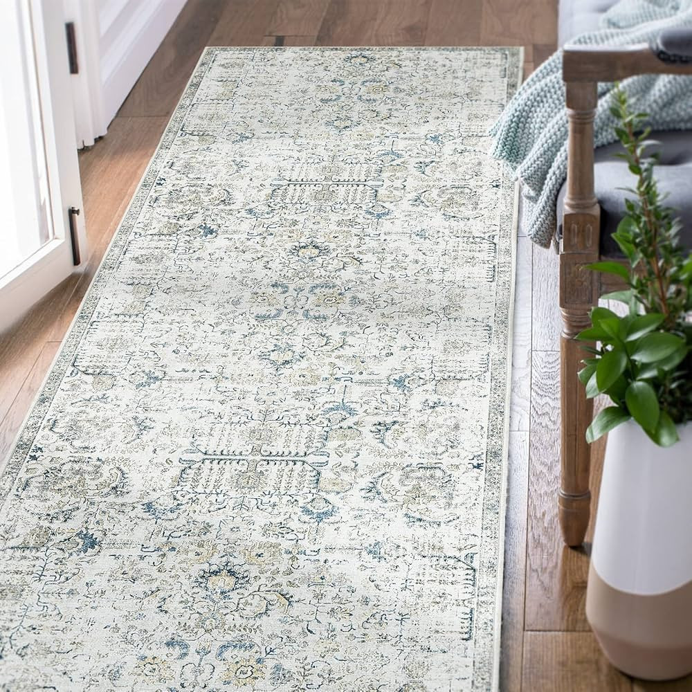 jinchan Runner Rug 2x7 Washable Rug Area Rug Vintage Hallway Indoor Floor Cover Thin Rug Retro Di... | Amazon (US)