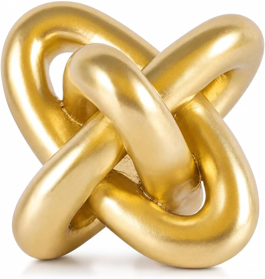 XMGZQ Gold Knot Decor for Coffee Table Book,Chain Link Living Room Decor Item for Bookshelf Entry... | Amazon (US)