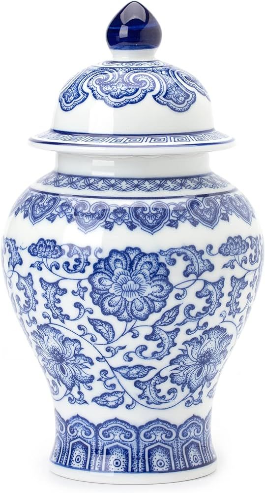 Blue and White Ginger Jars for Home Décor,Small Chinoiserie Porcelain, Good Ideal for Room, Offi... | Amazon (US)