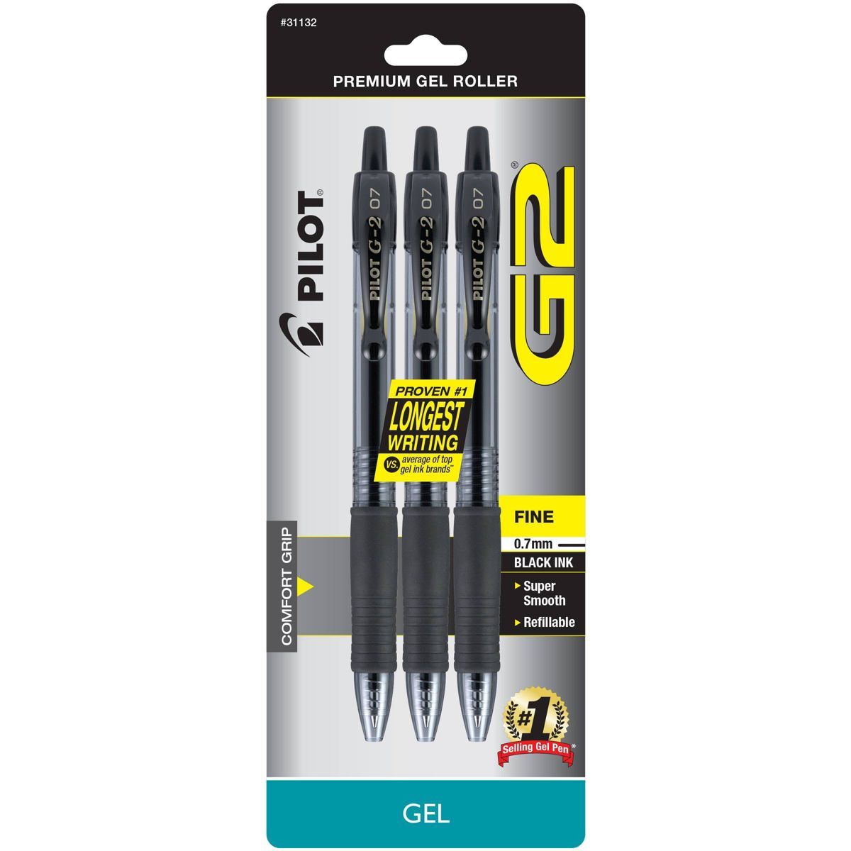 Pilot 3ct G2 Gel Pens Fine Point 0.7mm Black Ink | Target