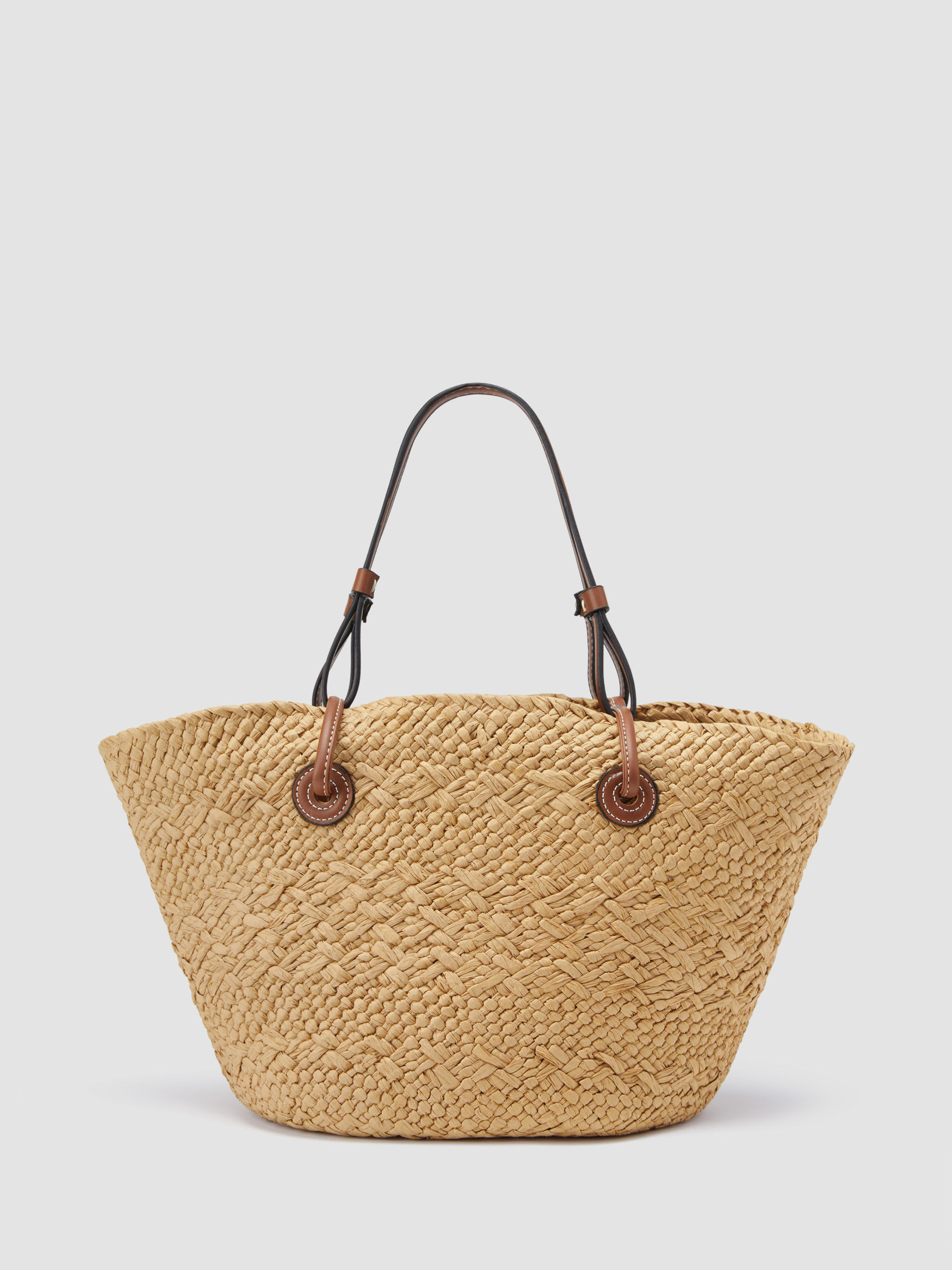Paper Raffia STRAP DECOR STRAW TOTE BAG For Picnic Vacation | Cider