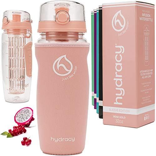 Hydracy Fruit Infuser Water Bottle - 32 oz Sports Bottle - Insulating Sleeve, Time Marker & Full ... | Amazon (US)
