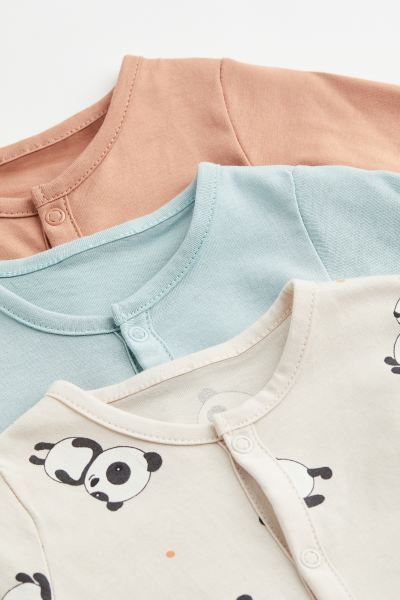 3-pack Cotton Pajamas - Light beige/pandas - Kids | H&M US | H&M (US + CA)