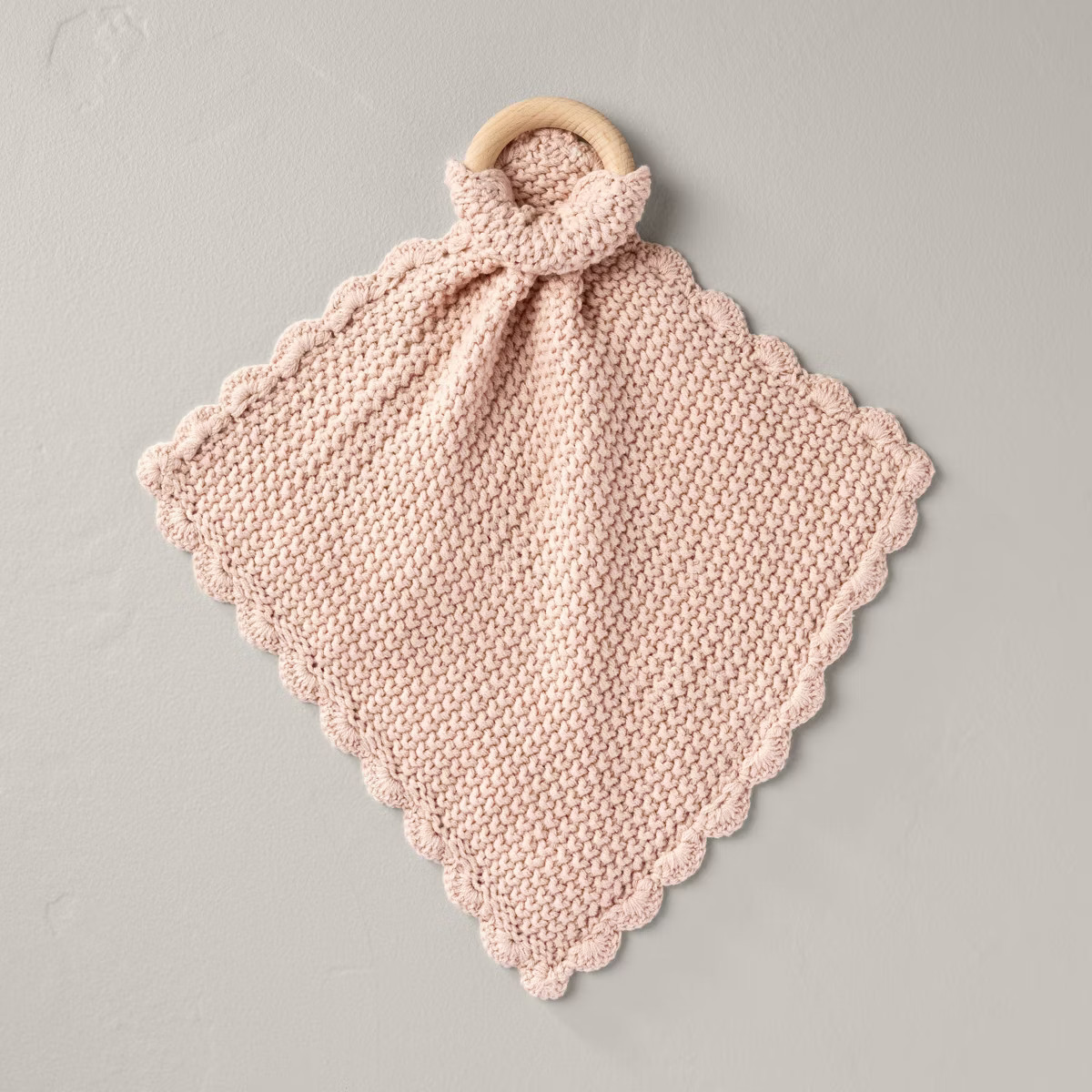 Soft Knit Baby Security Blanket with Wood Ring - Hearth & Hand™ with Magnolia | Target