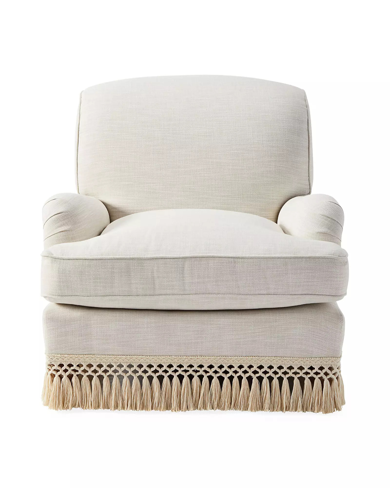 Miramar Fringed Chair - Perennials Chalk Basketweave | Serena and Lily