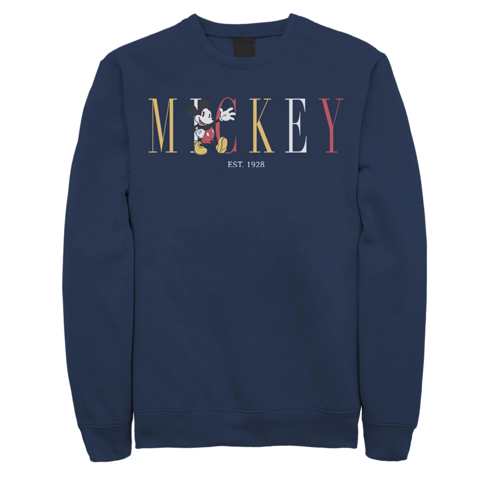 Men's Disney Mickey Mouse Waving Colorful Letters Sweatshirt, Size: XXL, Blue | Kohl's