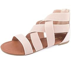 Women's Elastic Flat Sandals Gladiator Flat Sandals Ankle Strap Flat Sandals | Amazon (US)