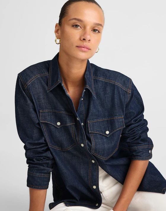 Denim Oversized Western Shirt | Madewell | Madewell