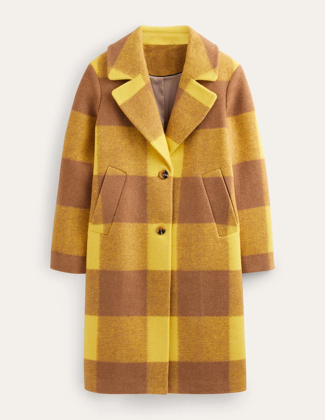 Relaxed-Fit Wool Checked Coat | Boden (US)
