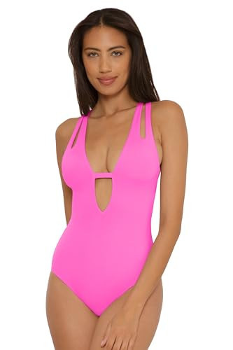 Becca Color Prism - Women's One Piece Swimsuit, Cut-Out, Adjustable, Bathing Suits for Women, Conch Pink, X-Large | Amazon (US)