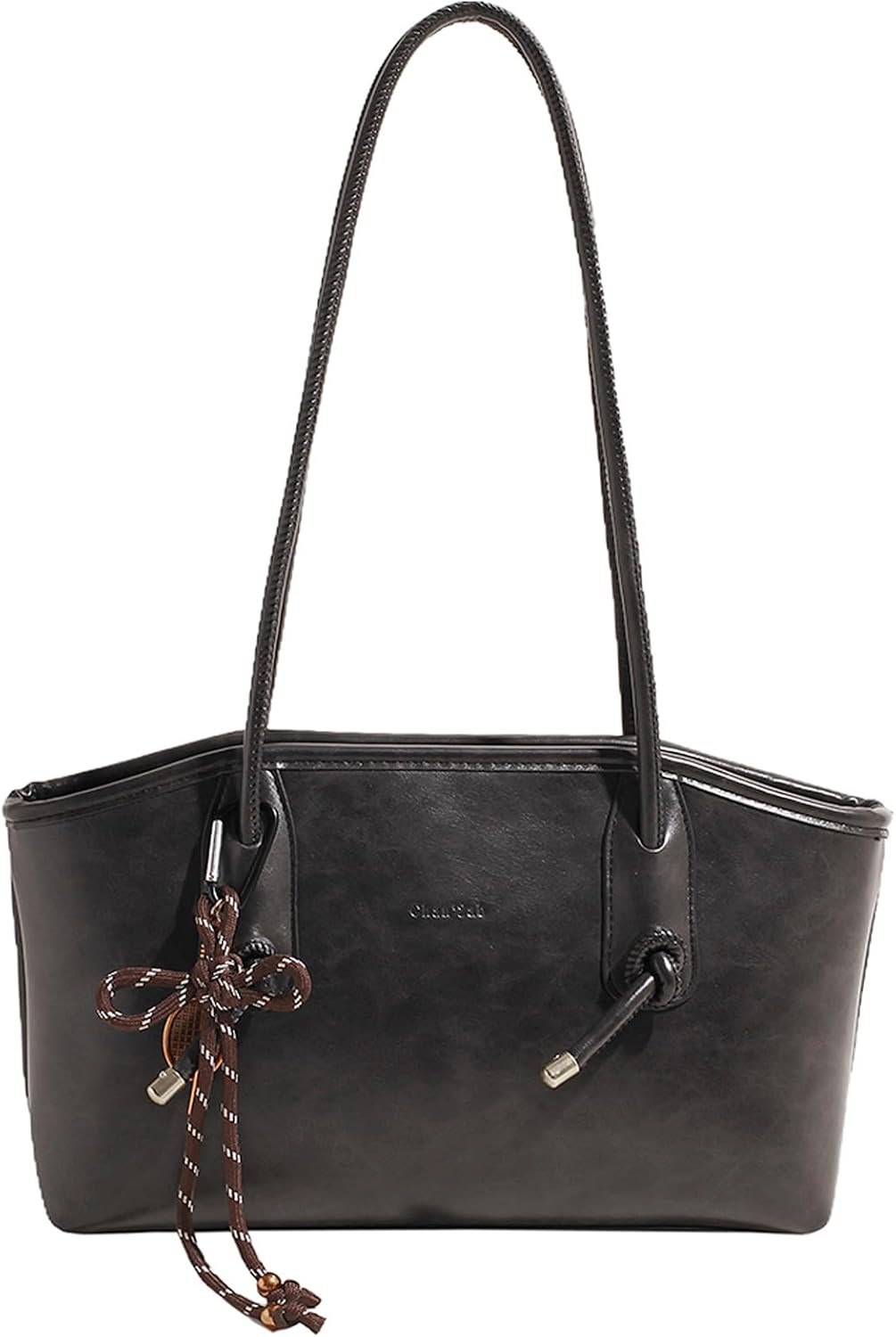 Shoulder Bag for Women Brown Purse Vintage Leather Shoulder Handbag Trendy Everyday Purse with Pendant | Amazon (US)