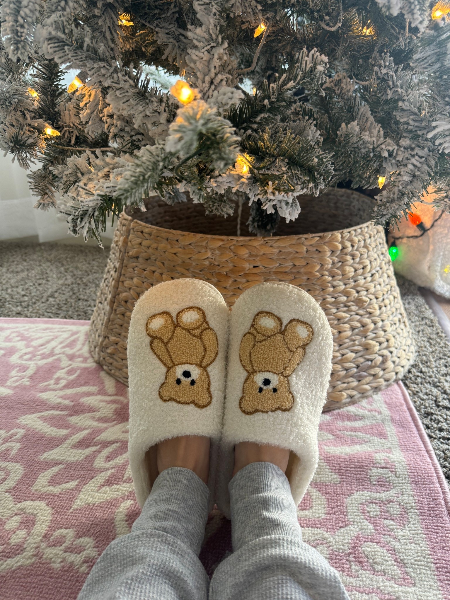 Teddy bear slippers 
Foam footbed 

#LTKSeasonal #LTKSaleAlert