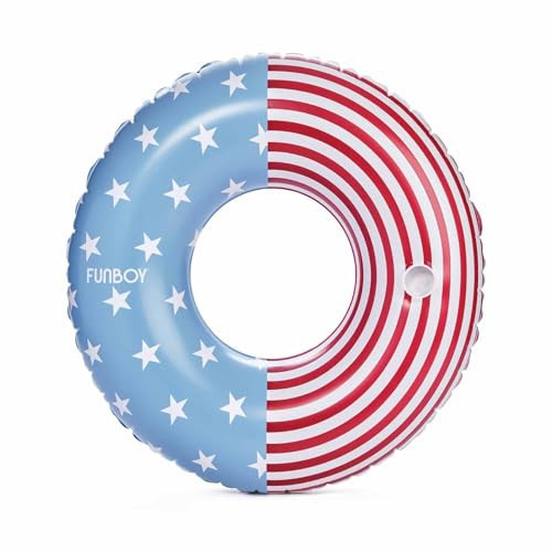 FUNBOY USA Americana 4th of July 250th Inflatable Tube Pool Float with Cup Holder, Large 46" Adult Oversized Design Swim Pool Ring | Amazon (US)