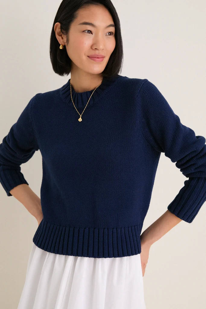 Navy Cotton William Crewneck | Tuckernuck (US)