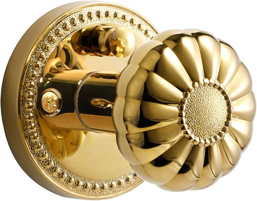 SORWDUERM Gold Door Knobs Privacy Door Knob Polished Brass Door Knob Interior for Bedroom and Bat... | Amazon (US)