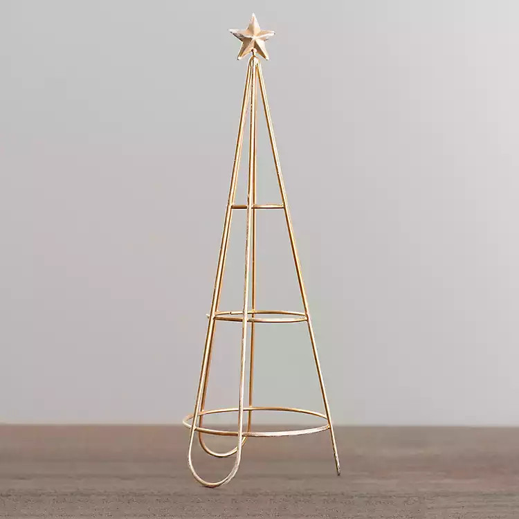 Gold Metal Wire Tripod Christmas Tree, 18 in. | Kirkland's Home