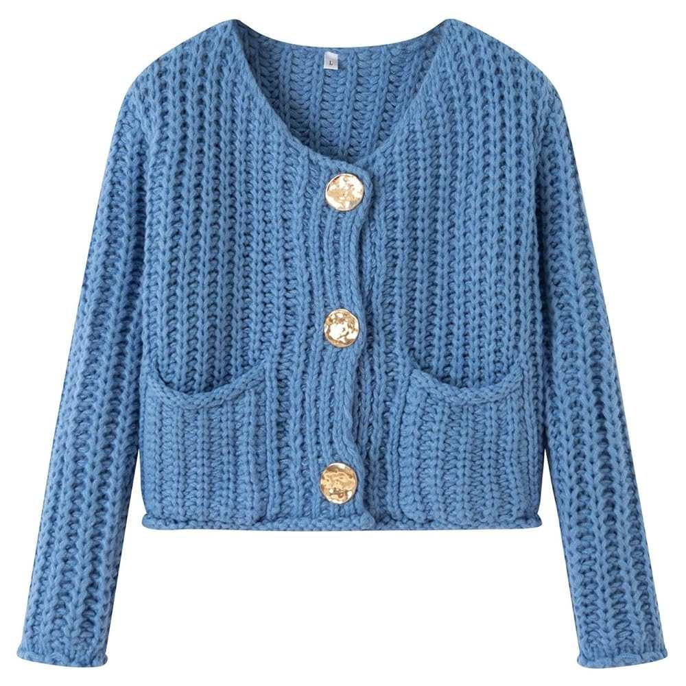 Flygo Cropped Cardigan Sweaters for Women Long Sleeve Cable Knit Cardigan Open Front Chunky Cardi... | Amazon (US)