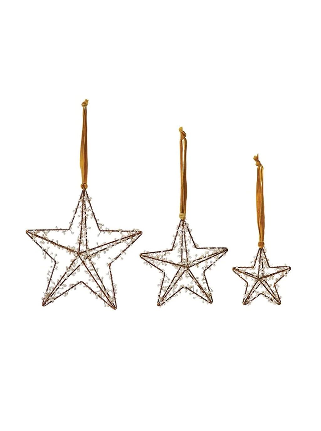 Beaded Star Ornaments | Set of 3 | House of Jade Home