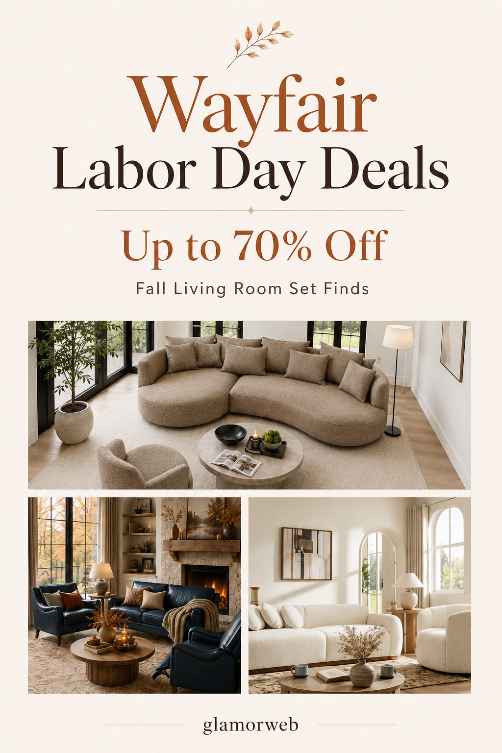 A comfy new sofa can seriously change the whole room, and these Wayfair Labor Day deals are making it VERY tempting 😍 Up to 70% off on gorgeous living room sets, modern minimalist sofas, cozy sectionals, and neutral furniture. Perfect timing for creating a fresh, cozy fall living room without overspending. 🍁🤎

#Wayfair #WayfairDeals #WayfairLaborDayDeals #LaborDaySale #FallLivingRoomRefresh #FallLivingRoom #LivingRoomIdeas #LivingRoomSet #SofaSets #ModernSofa #SectionalSofa #ModernMinimalistLivingRoom #NeutralLivingRoom #CozyFallHome #FallHomeDecor #FurnitureDeals #HomeFurniture #LTKHome 

 #LTKSeasonal #LTKHome #LTKSaleAlert