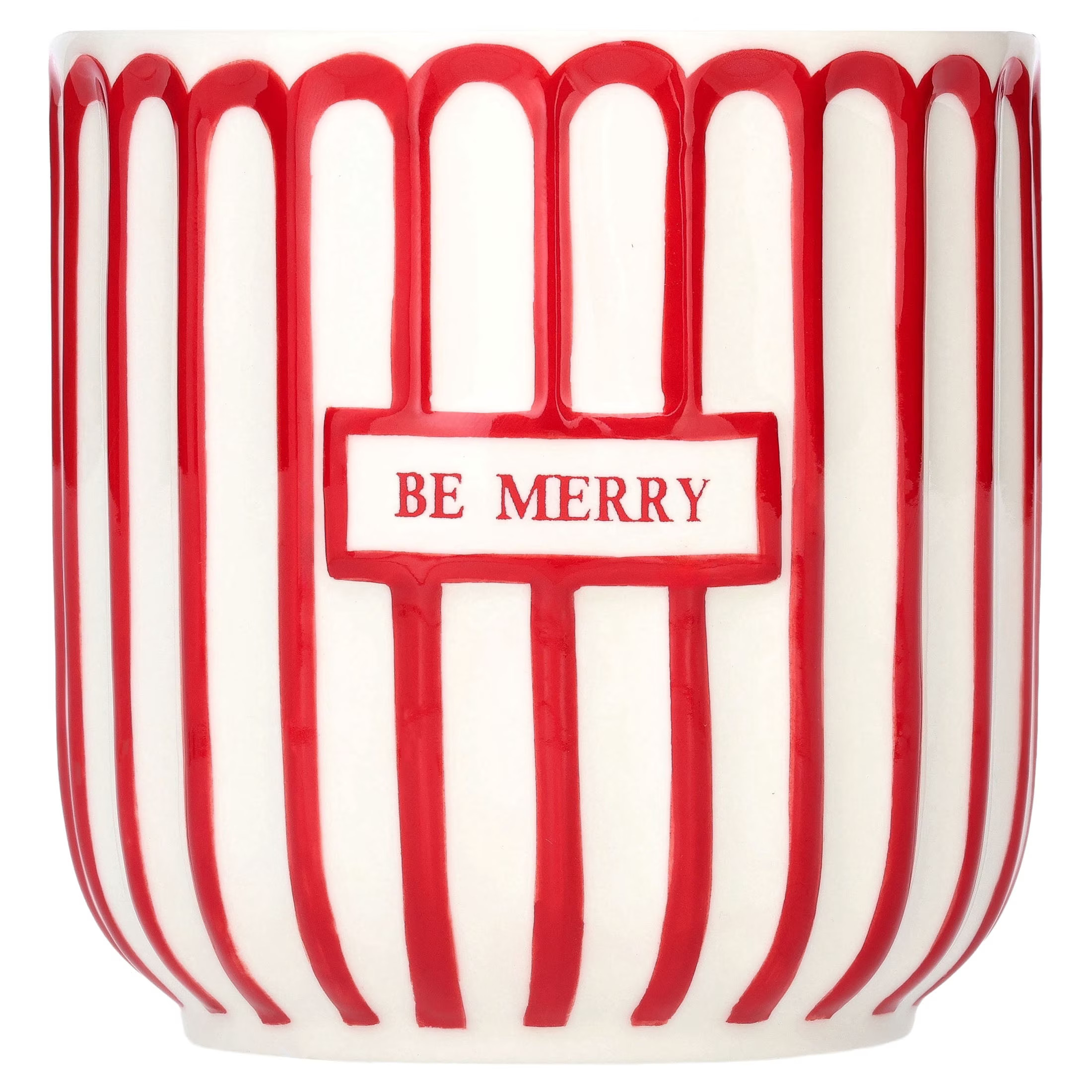 Be Merry Ceramic Pot Christmas Decoration, Red and White, 4.5", by Holiday Time | Walmart (US)