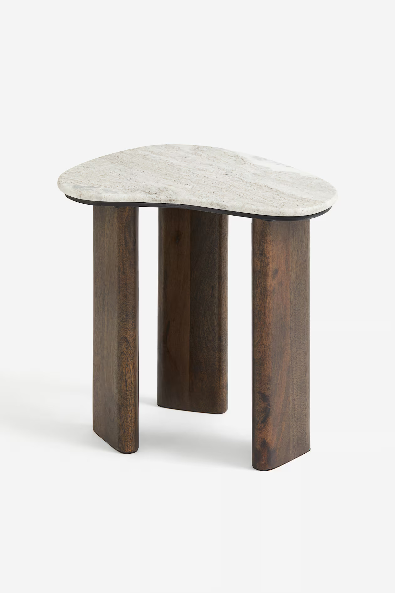 Marble-top Side Table - Beige/dark brown - Home All | H&M US | H&M (US + CA)